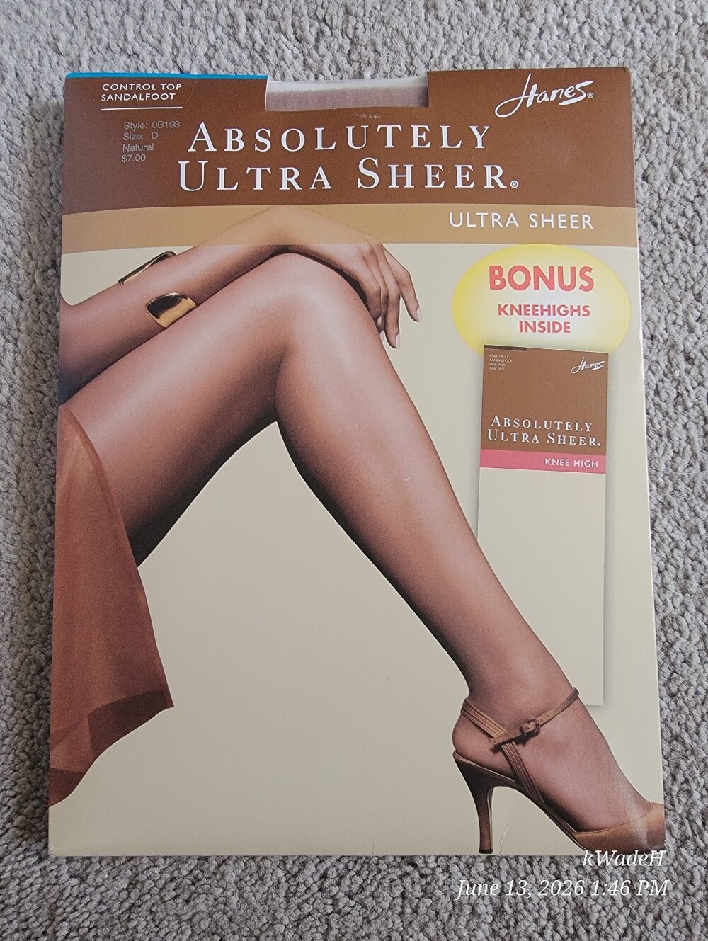 Hanes Absolutely Ultra Sheer Pantyhose in Natural Tone SzD